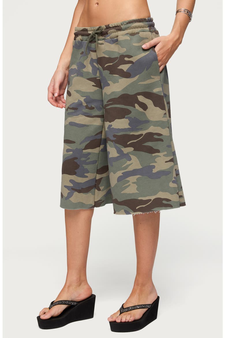 Camo Rush Drawstring Bermuda Shorts, Alternate, color, OLIVE