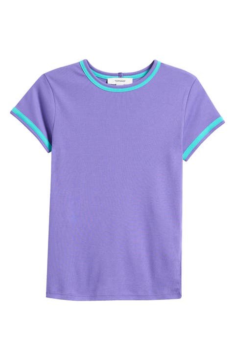 Everyday Contrast Trim Cotton T-Shirt