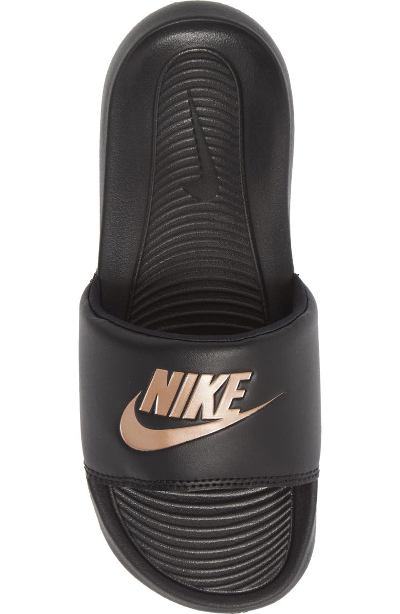 Nike Victori Slide Sandal, Alternate, color, Black/ Red Bronze