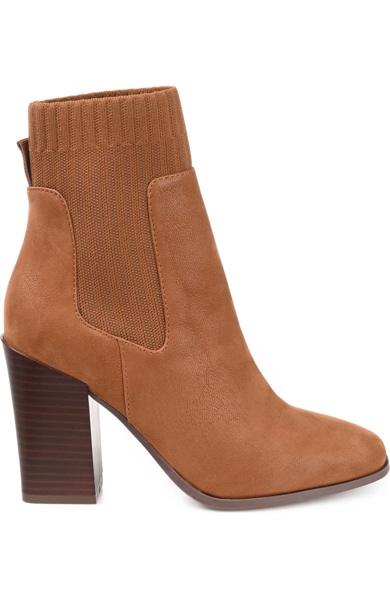 Journee Collection Adalia Block Heel Bootie, Alternate, color, Cognac