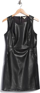 MAX STUDIO Faux Leather Shift Dress