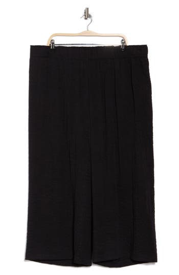 ADRIANNA PAPELL ADRIANNA PAPELL CRINKLE WIDE LEG CROP PANTS