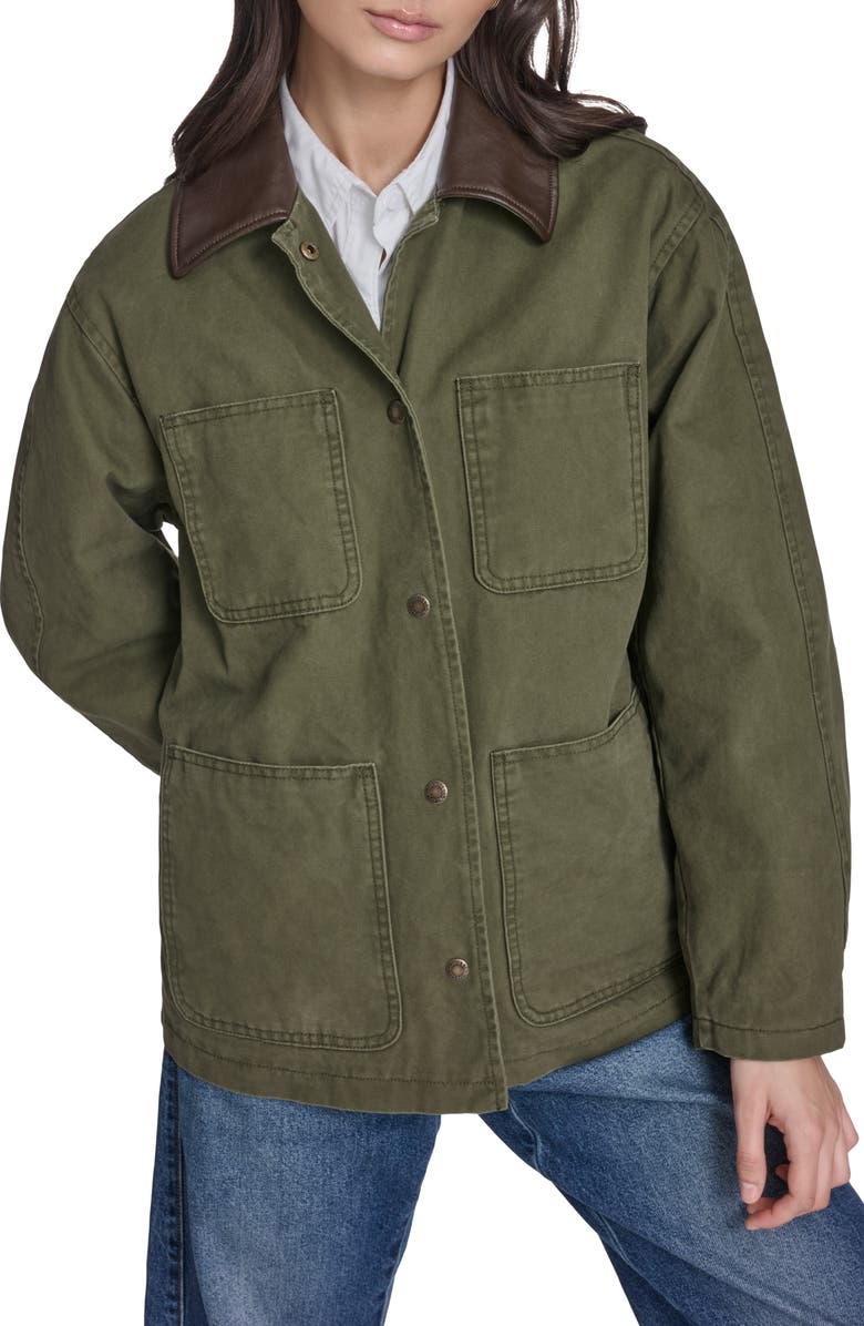 Levi's Contrast Collar Field Jacket, Main, color, Olive