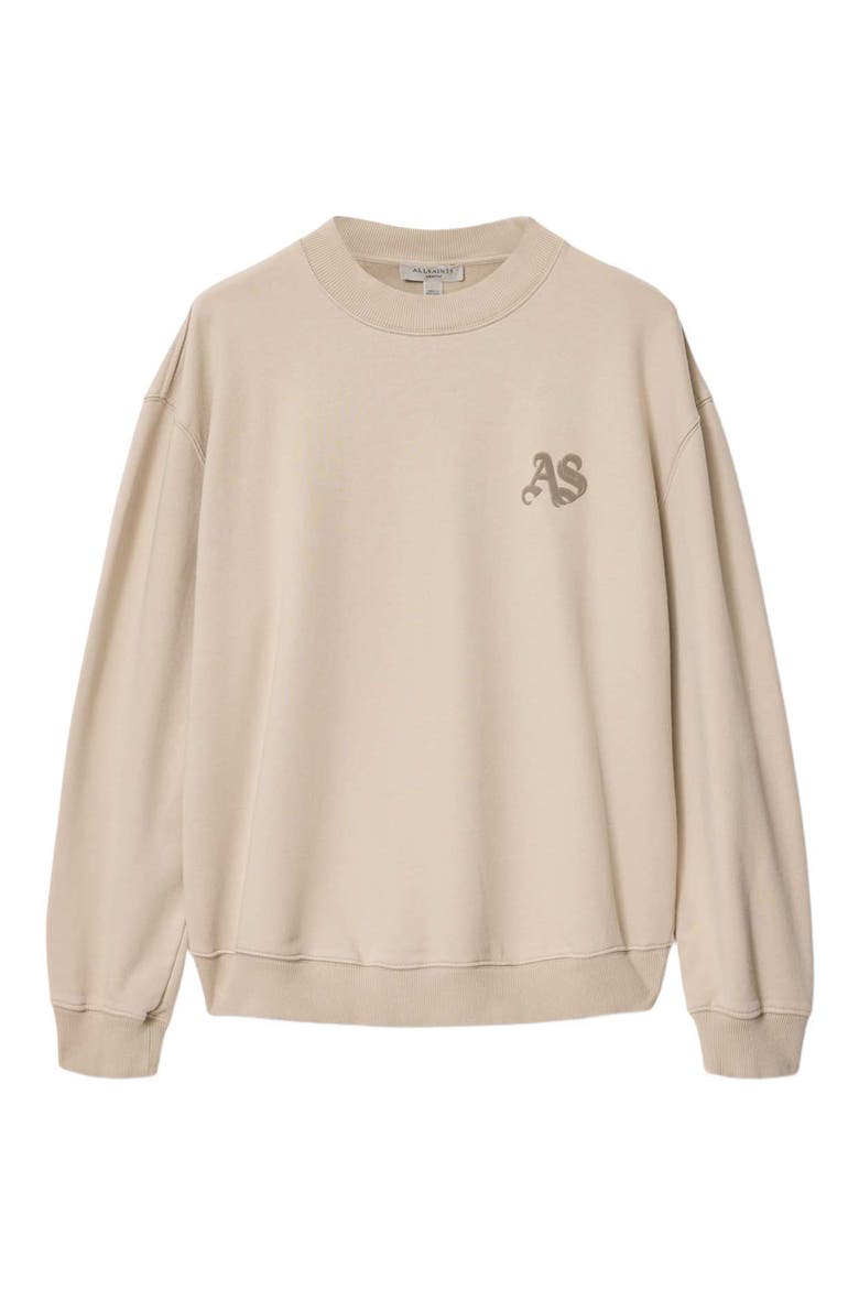 Icon Oversize Cotton Crewneck Sweatshirt, Alternate, color, SANDSTONE BROWN