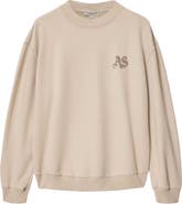 AllSaints Icon Oversize Cotton Crewneck Sweatshirt