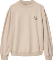 AllSaints Icon Oversize Cotton Crewneck Sweatshirt