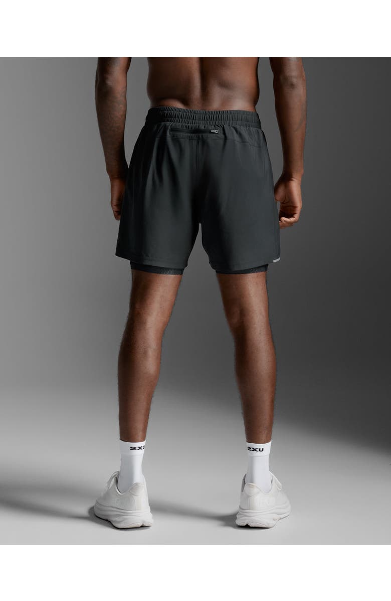 2XU Aero Mesh 2-in-1 5 Inch Short, Alternate, color, Black/Silver Reflective