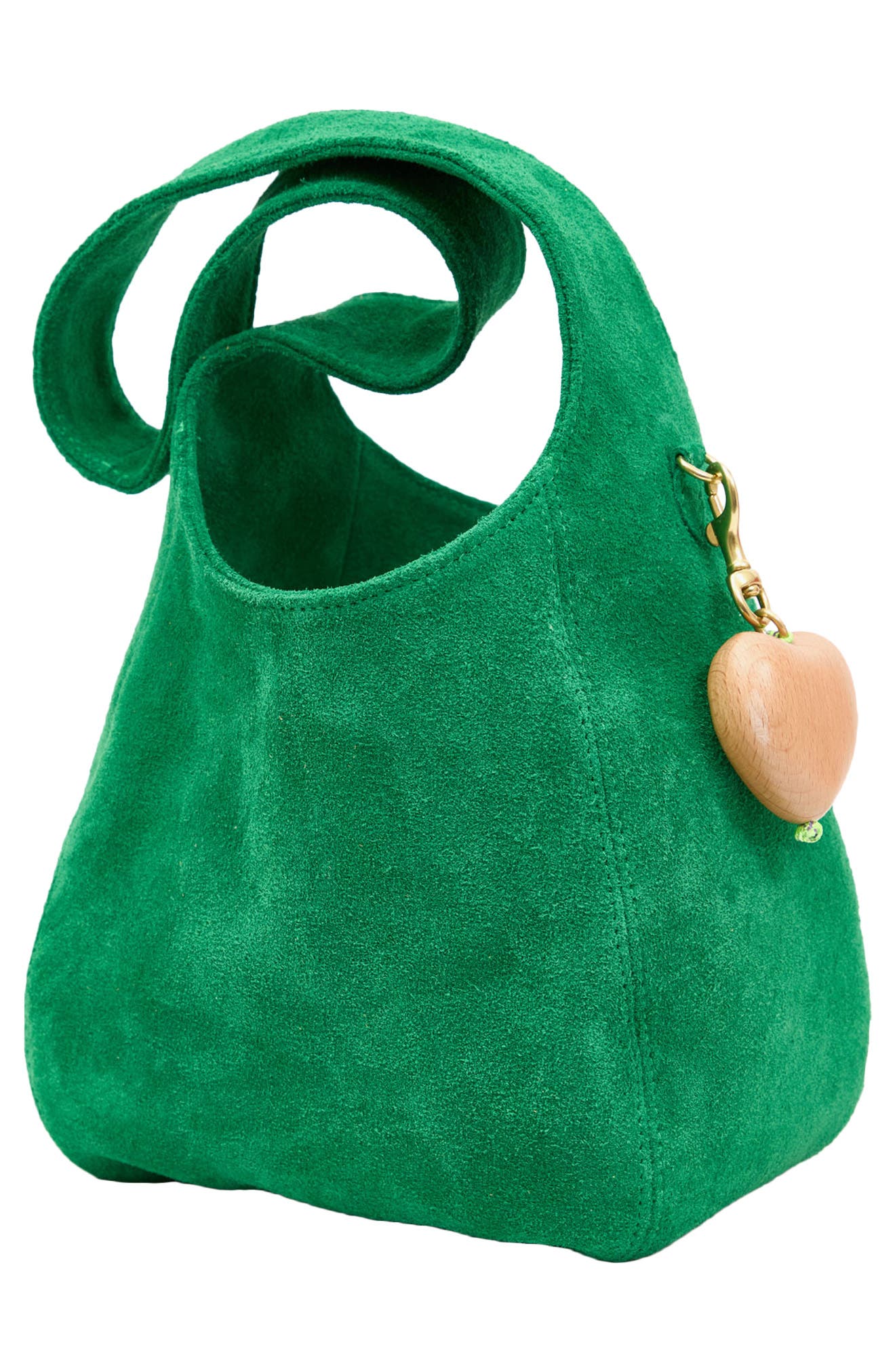 Clare V. Petit Bando Suede Shoulder Bag, Alternate, color, Grass