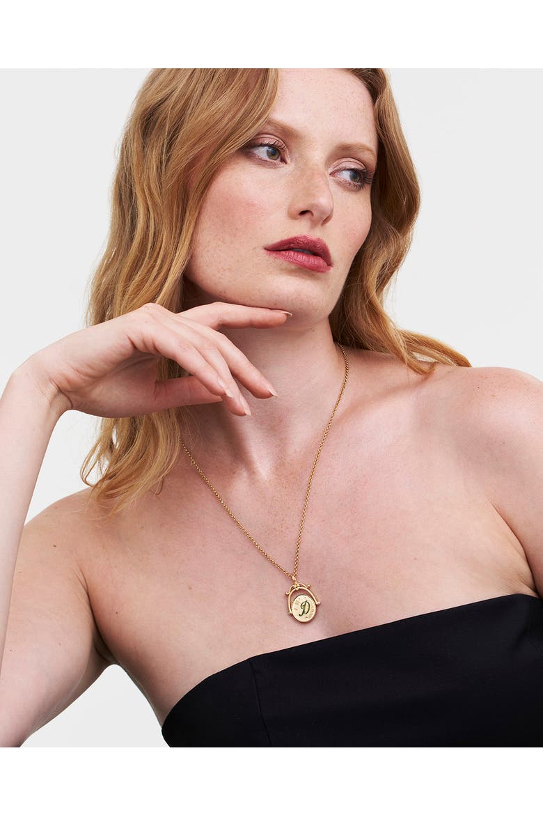 D Initial Daisy Gold Spinner Chain Necklace, Alternate, color, Gold