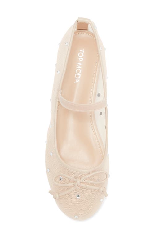 Top Guy Shoes Rosario Rhinestone Mesh Mary Jane Flat