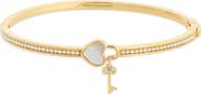 EYE CANDY LOS ANGELES Lana Iridescent Heart & Faux Pearl Bangle Bracelet