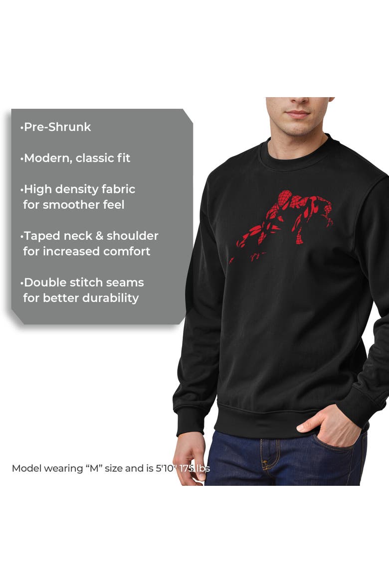 Men's Marvel Spider-Man Vintage Red Wraith Shadow Pose  Sweatshirt, Alternate, color, Black