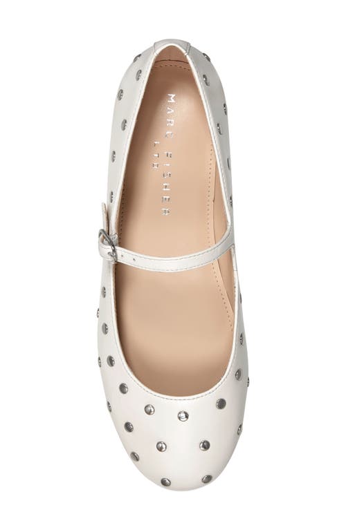 Marc Fisher Ltd Elizza Studded Mary Jane Flat In White