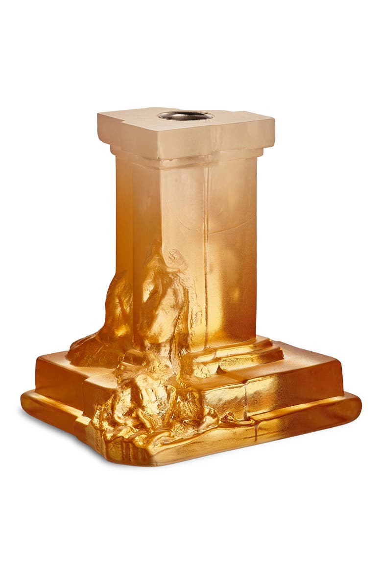 Rocky Baroque Medium Crystal Candlestick, Main, color, ORANGE