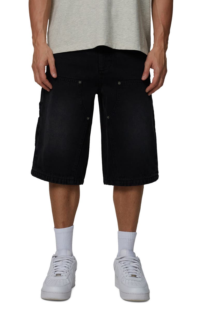 Good For Nothing Carpenter Denim Shorts., Alternate, color, Black