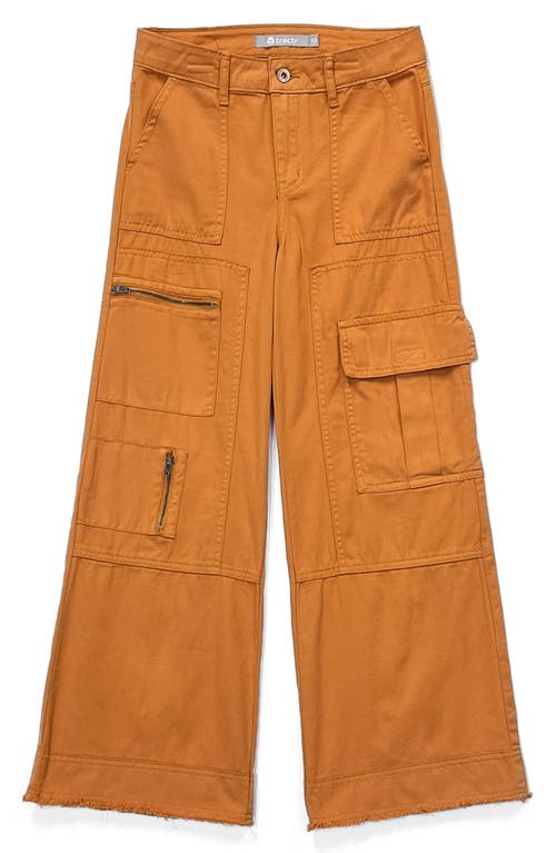 Tractr Kids' Wide Leg Cargo Pants in Rust 