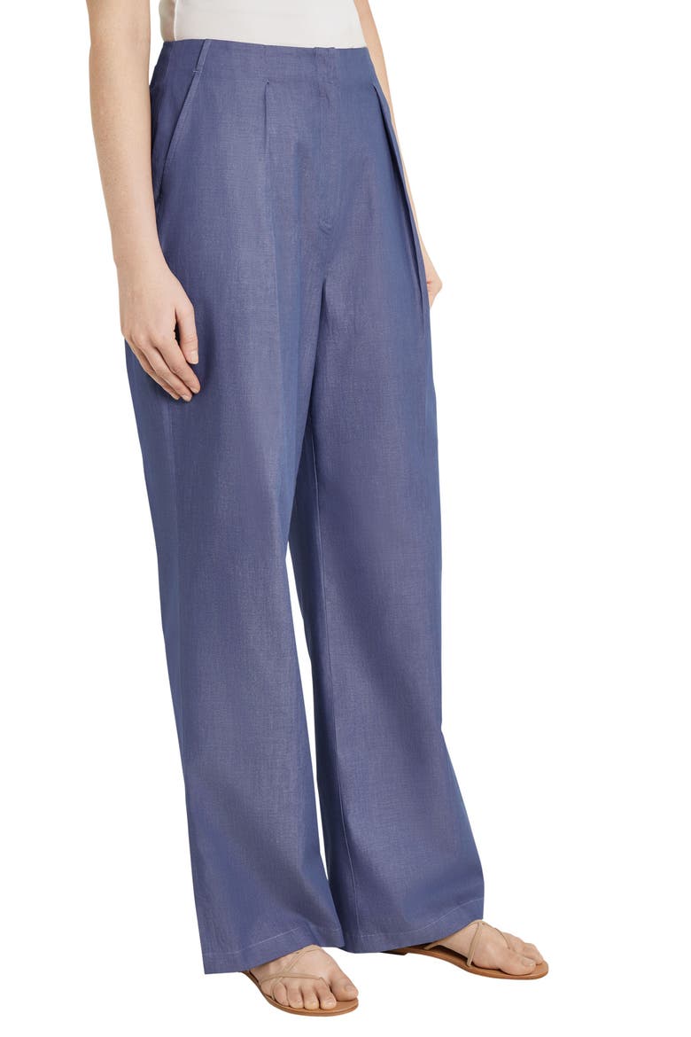 Pleated Wide Leg Pants, Alternate, color, MAZARINE