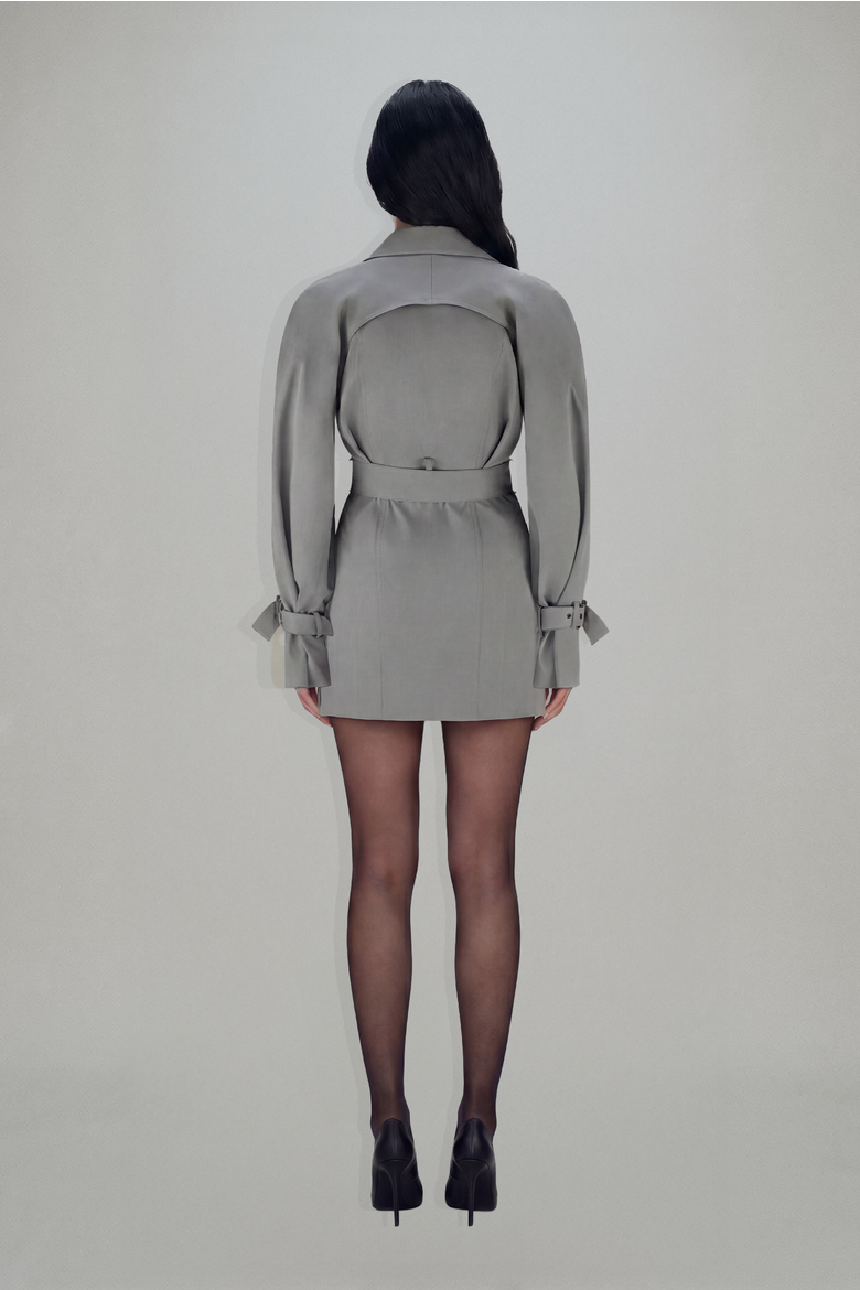 Celeste Trench Dress, Alternate, color, Slate Grey