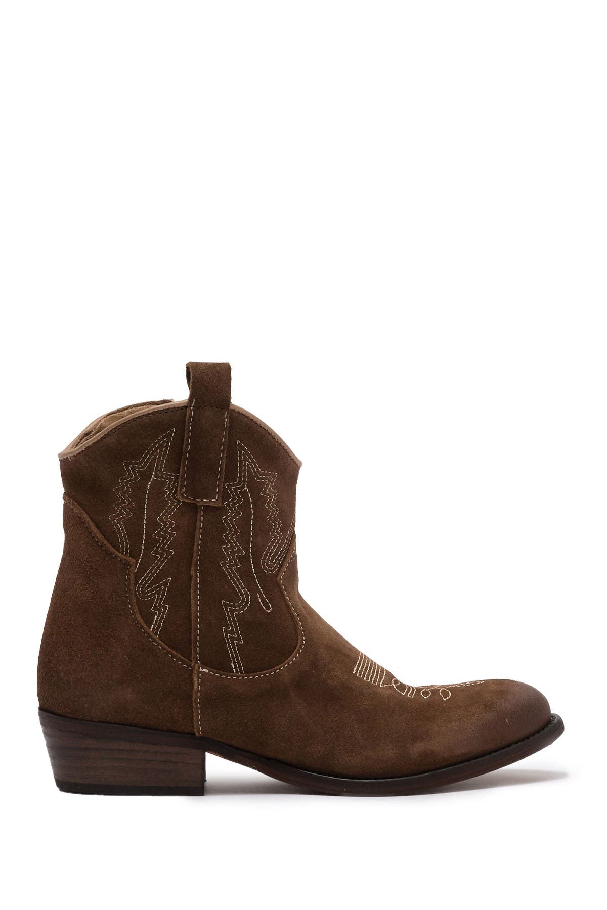 Artisan Crafted By Zigi Mireya Western Ankle Bootie, Alternate, color, Brwn Suede