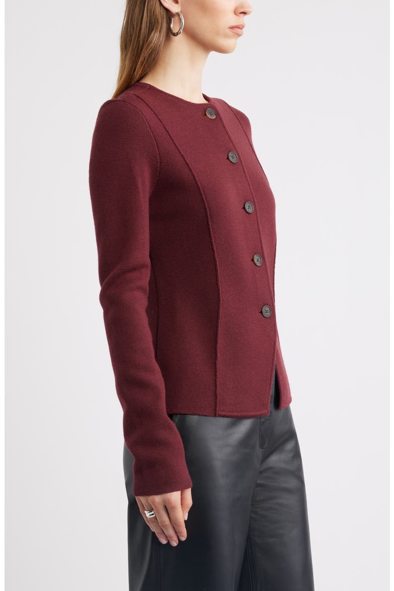 Merino Wool Sweater Jacket, Alternate, color, BURGUNDY TANNIN