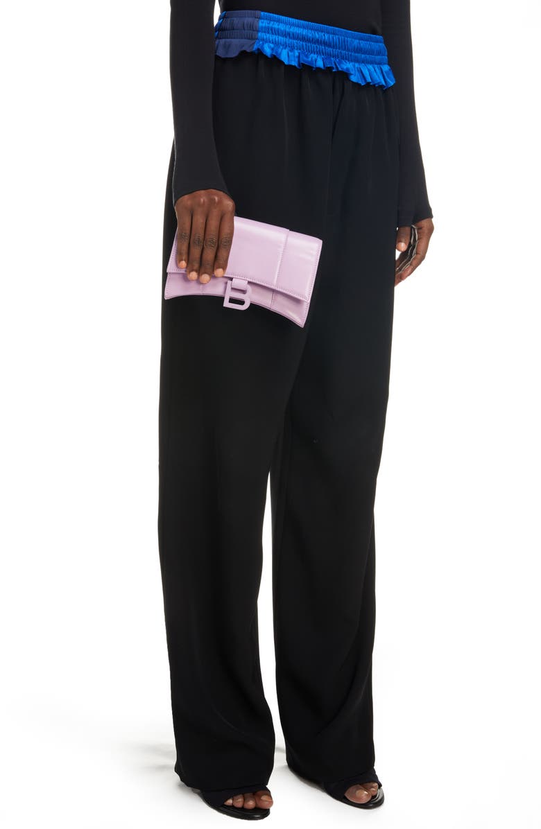 Balenciaga Hourglass Leather Wallet on a Chain, Alternate, color, 