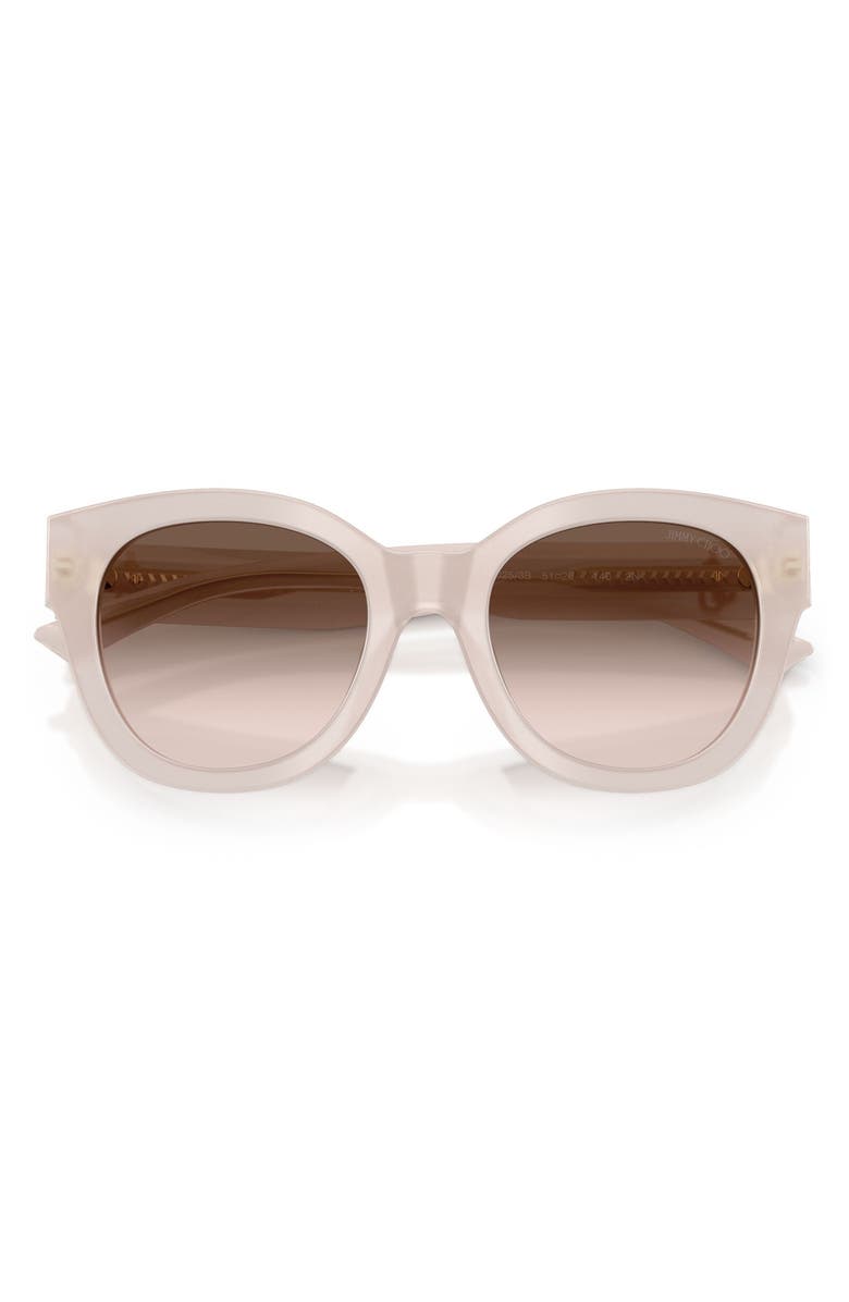 Jimmy Choo 51mm Gradient Round Sunglasses, Alternate, color, Opaline Taupe / Pink / Grey