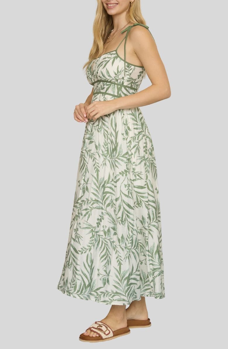 Blu Pepper Print Tie Straps Maxi Dress, Alternate, color, 