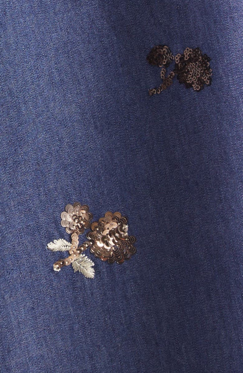 Altuzarra Varda Sequin Embellished Floral A-Line Skirt, Alternate, color, Midnight