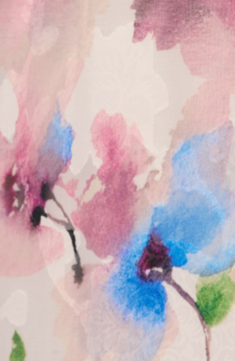 Adrianna Papell Floral Tie Belt High-Low Dress, Alternate, color, 