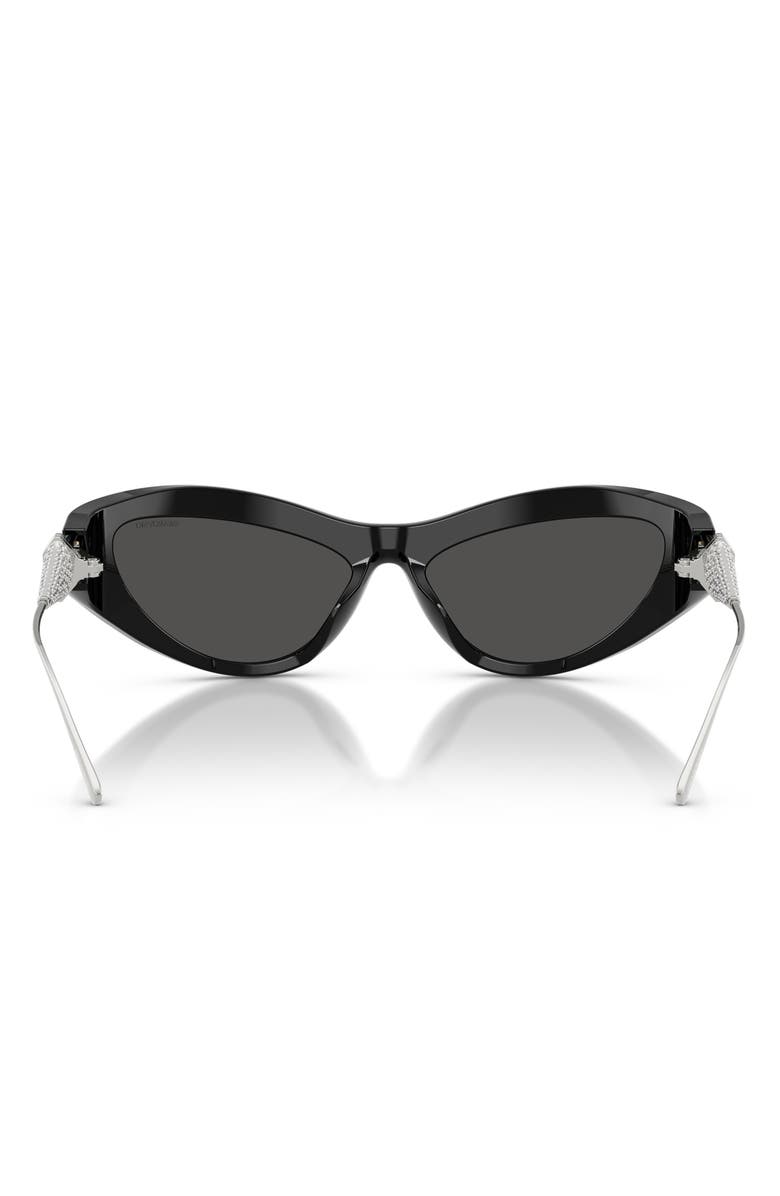 Swarovski 60mm Cat Eye Sunglasses, Alternate, color, Black / Dark Grey