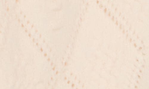 Blu Pepper Ribbon Tie Front Pointelle Cardigan In Neutral