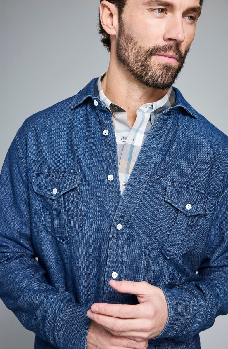 Billy Reid Scout Cotton Button-Up Shirt, Alternate, color, Carbon Blue