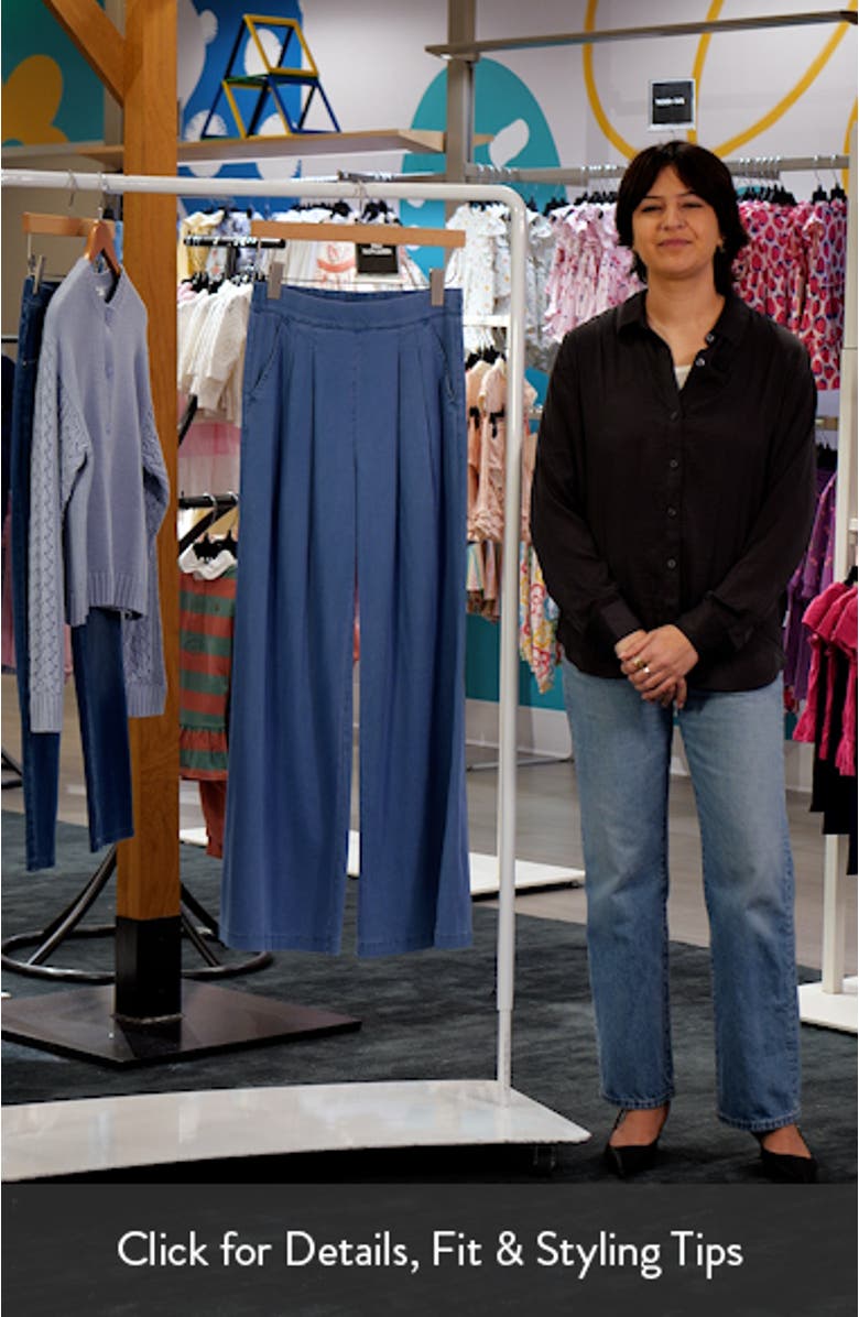 Wide Leg Pull-On Denim Pants, sales video thumbnail