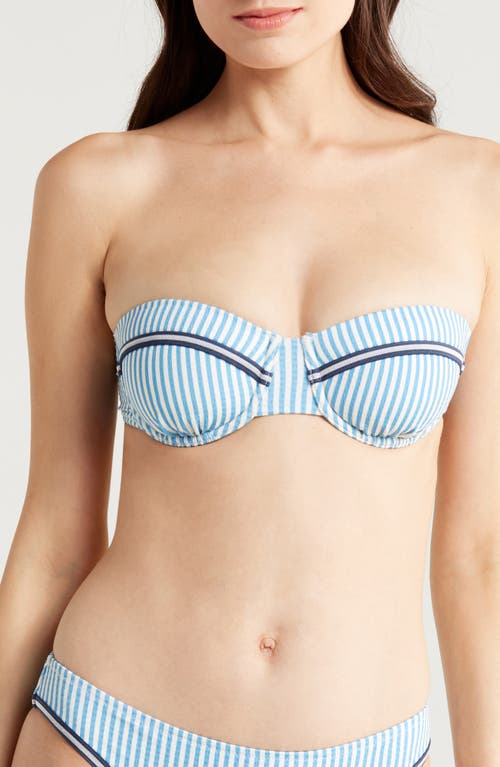 Solid & Striped Juliette Bikini Top in French Blue X Brule Stripe  product