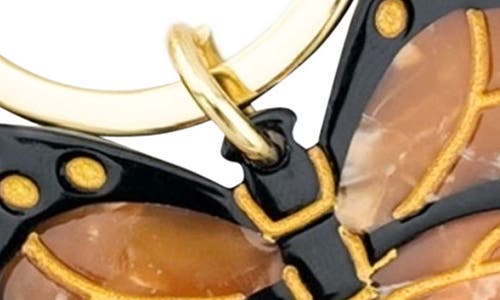 Solar Eclipse Hand Painted Monarch Butterfly Key Chain Bag Charm In Brown