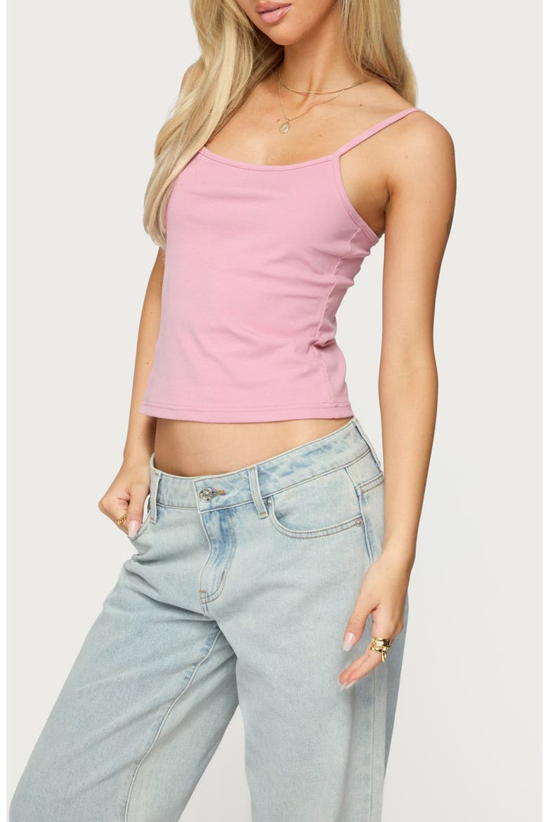 Deanna Stretch Cotton Crop Camisole, Alternate, color, PINK