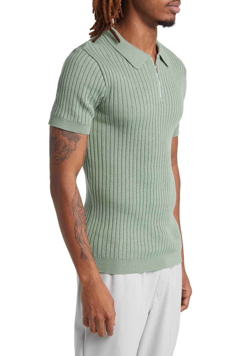 Topman Rib Polo Sweater, Alternate, color, 