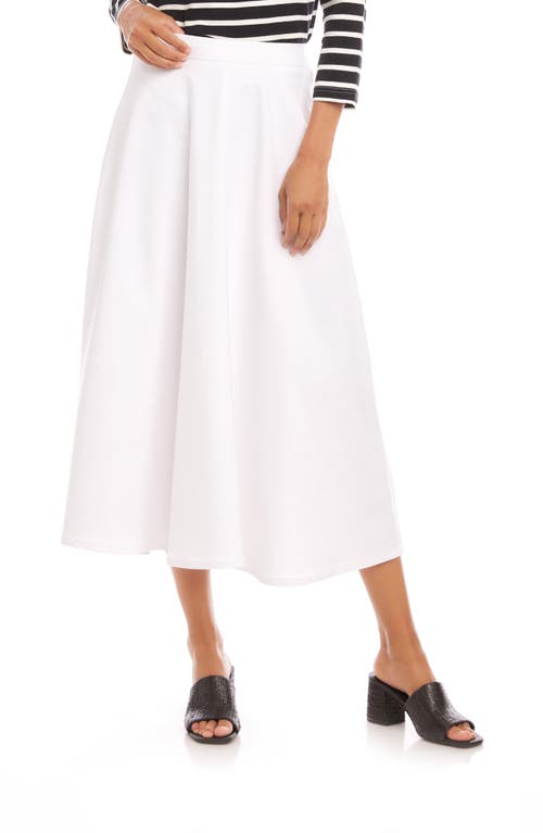 Karen Kane Cotton Blend Midi A-line Skirt In Off White