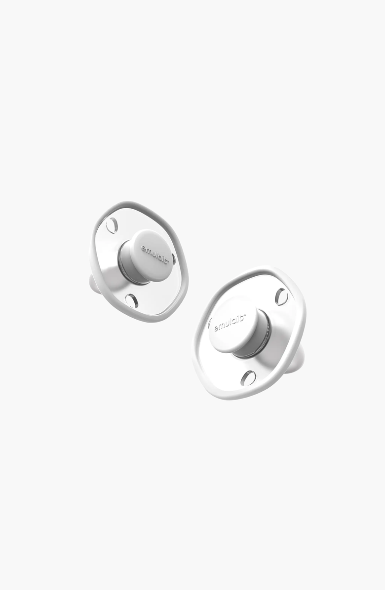 Emulait The Emulait Pacifier 0-6 Months 2-Pack, Alternate, color, White