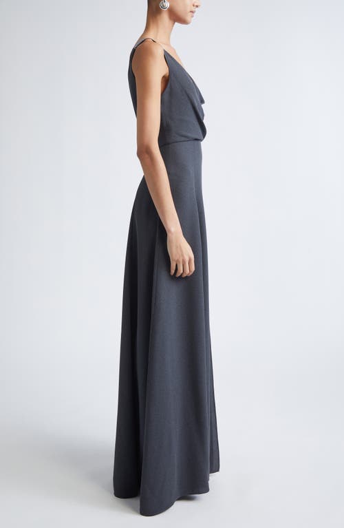 St John St. John Tess Heathered Crepe Gown In Gray