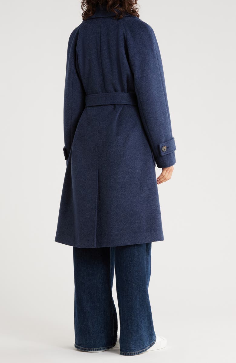 BCBGeneration Missy Belted Wrap Coat, Alternate, color, Navy