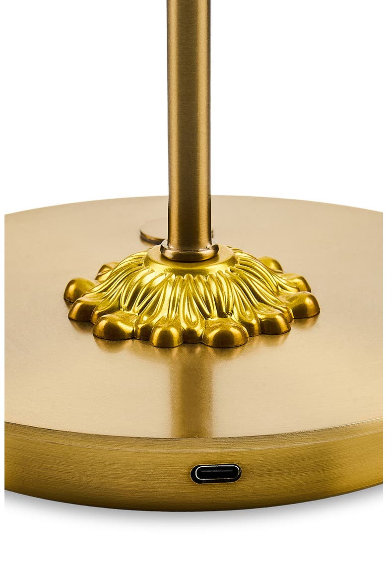 Courtly Check LED Rechargeable Dome Table Lamp, Alternate, color, BLACK