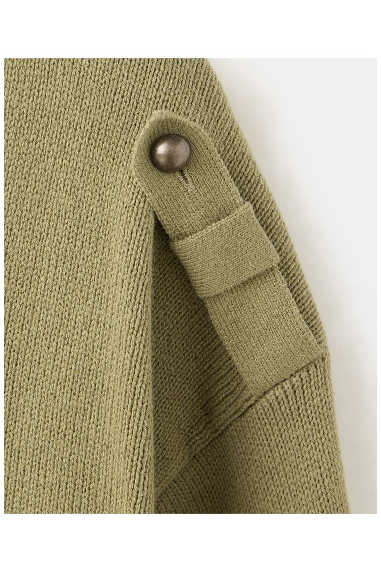 Shoulder Loop V-Neck Sweater, Alternate, color, KHAKI GREEN