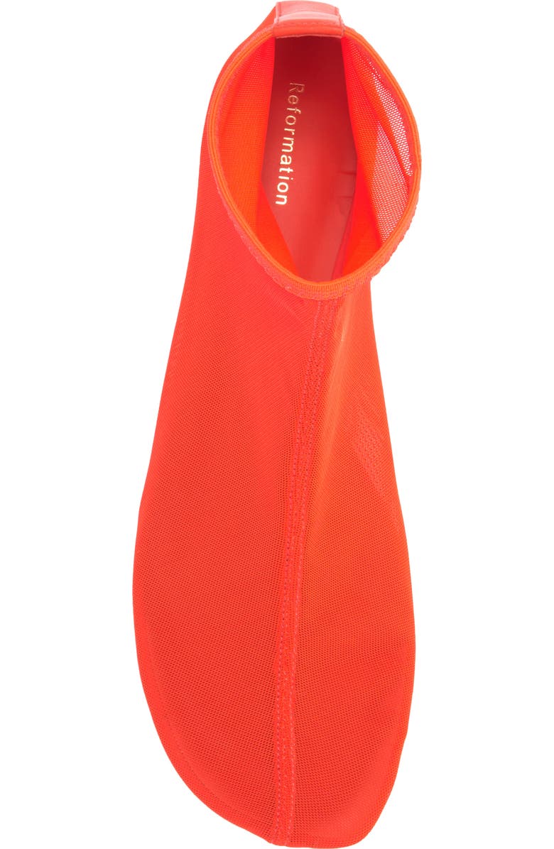 Reformation Payton Illusion Mesh Stretch Bootie, Alternate, color, Poppy Stretch Mesh