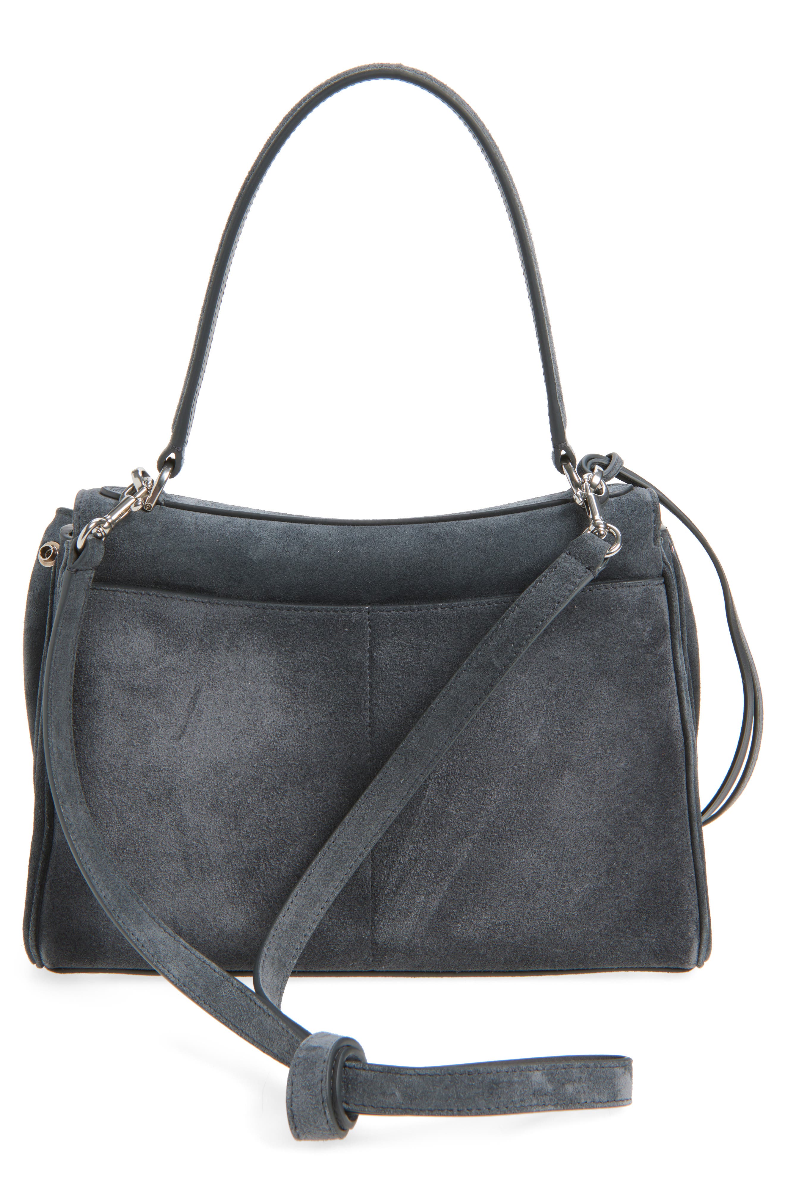 Balenciaga Rodeo Waxed Suede Top Handle Bag, Alternate, color, Storm Grey