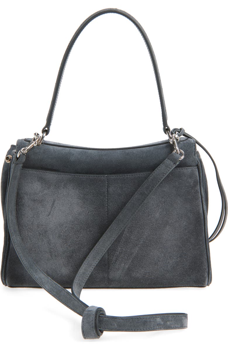 Balenciaga Rodeo Waxed Suede Top Handle Bag, Alternate, color, Storm Grey