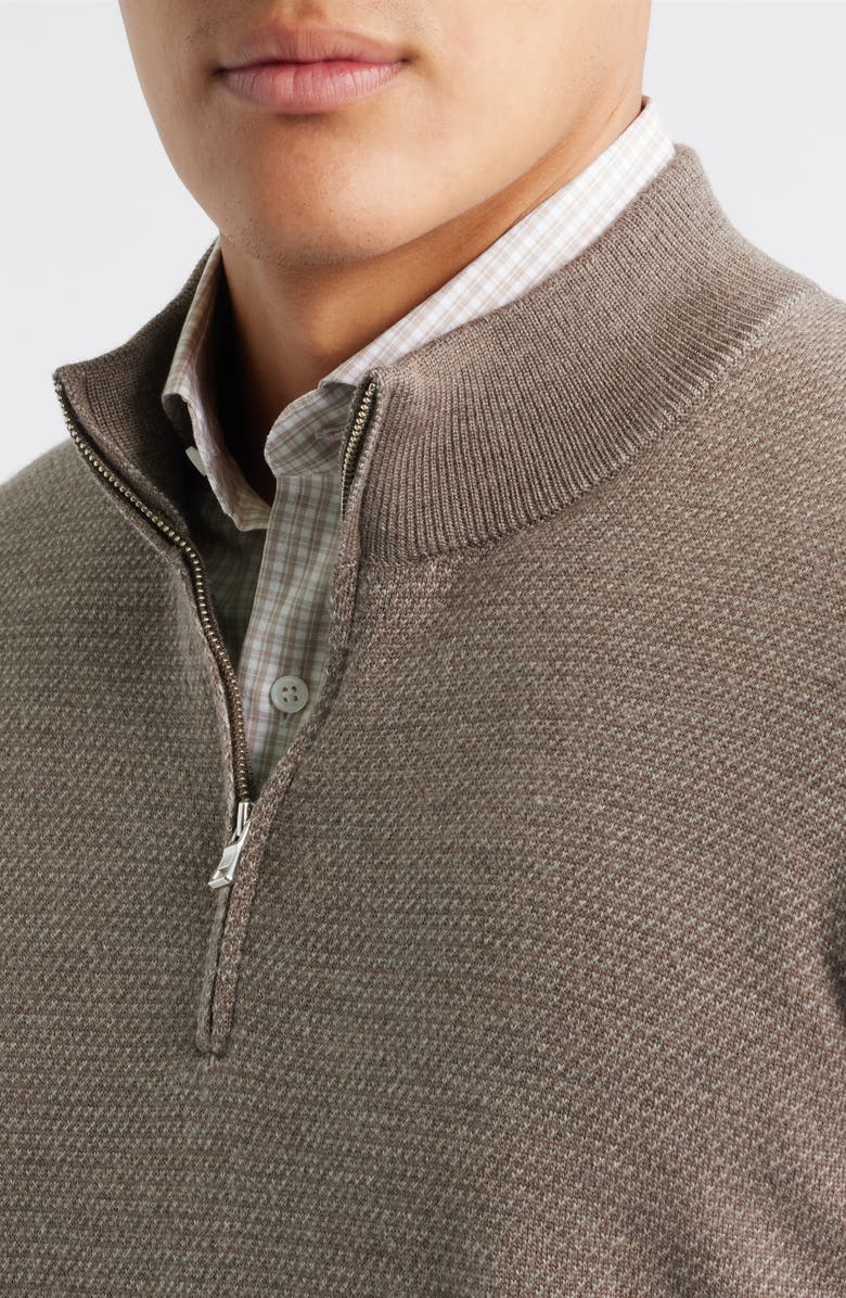 Peter Millar Crown Crafted Keene Merino Wool Quarter Zip Sweater, Alternate, color, Camel