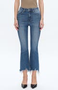 Bayeas High Waist Fray Hem Ankle Flare Jeans