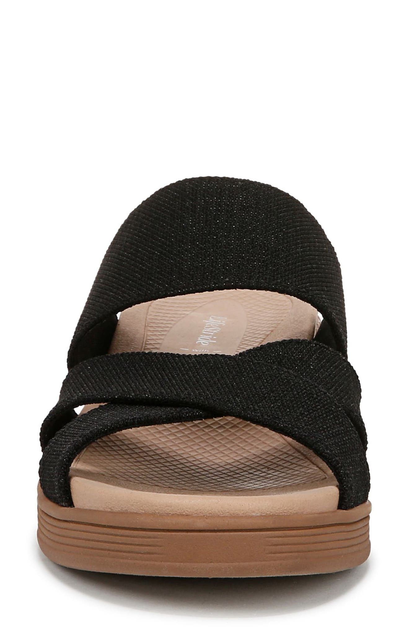 LifeStride Fiona Wedge Sandal, Alternate, color, Black