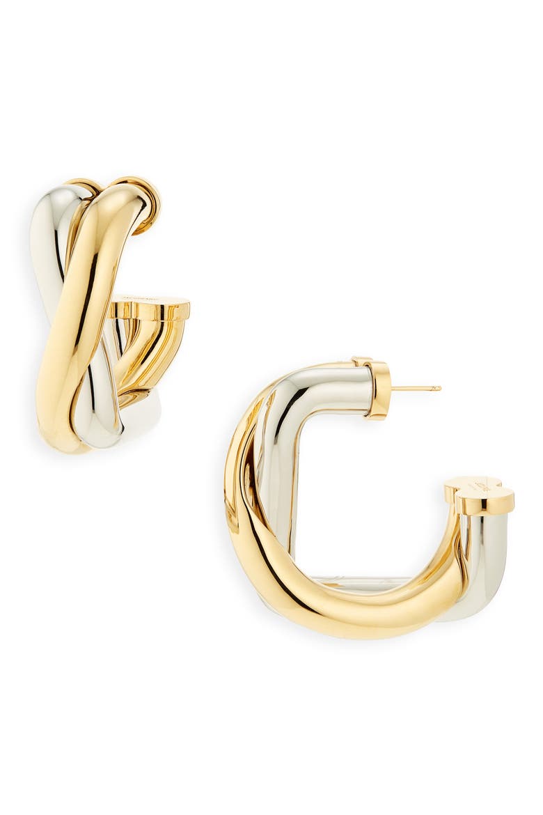 Les Boucles Doppio Hoop Earrings, Main, color, GOLD / SILVER 276